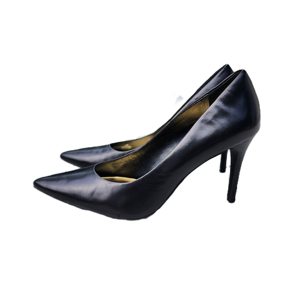 Lauren Ralph Lauren Alani Black Leather Stiletto Heels 9.5 - Picture 10 of 13